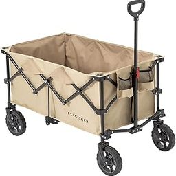 BLACKDEER Collapsible Utility Wagon Cart with Wheels, Folding Portable Heavy Duty Garden Wagon with Adjustable Handle & 2 Drink Holders, Outdoor Garden Cart Travel, Shopping, Camping-image-15