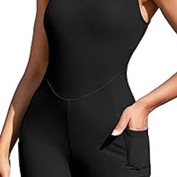 Womens Athletic One Piece Swimsuit Ribbed Boyleg Side Pocket Bathing Suit-image-73