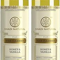 Khadi Natural Honey & Vanilla Hair Shampoo For Soft Hair, For Hair Growth, Suitable for All Hair Types|, Pack of 2| (210 * 2) (420 ml)-55