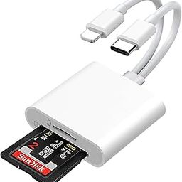 SD Card Reader for iPhone iPad, 2 in 1 USB C SD Card Reader with Dual Slot for MicroSD, Type C OTG Adapter, Camera Card Viewer Memory Card Reader, SD Card Reader for iPhone/iPad/Android/Camera-6
