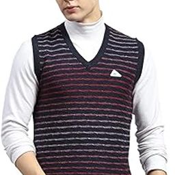 Mens Self Design V Neck Sleeveless Sweater (1239286SL)-image-10