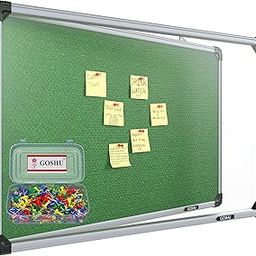 GOSHU Notice Board 2 feet x3 feet Shutter Board with Acrylic Cover Premium Material Pin-up Board/Bulletin Board/Display Board with 50 Push Pins for Office, School & College (2x3 feet, Green)-picture-2