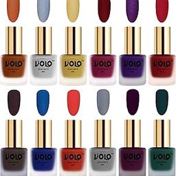 Volo Velvet Dull Matte Bold Colors Nail Polish Combo in Wholesale Rate(Metallic Coral, Metallic Silver, Metallic Golden, Carrot Red, Metallic Dark Purple, Dark Coffee 96 ml) Pack of 12-image-93
