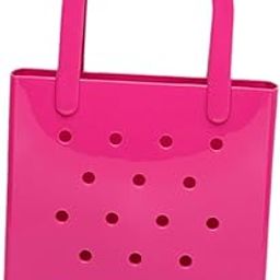 Women Beach Bag Waterproof PVC Creative Beach Tote for Party Shopping Travel Pink Red-image-68
