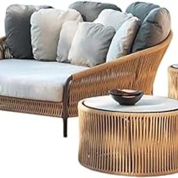 OUTLIVING Rattan and Wicker Design Cushioned Daybed With 2 Tables | Multi-purpose Outdoor Lounge Chair for Garden, Balcony, Sunbed, Backyard, Terrace and Poolside | Comfortable Patio Furniture (White)-image-19