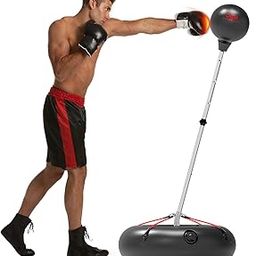 Punching Bag with Stand for Adults and Teens, Height Adjustable 54.7-62.6", Speed Bags for Boxing with Hand Pump and 4 Elastic Cords, Boxing Punching Bag for Training, Stress Relief and Fitness-image-71