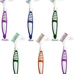 6Pcs Denture Cleaning Brush, Denture Brush Set with Color Handles for Efficient Denture and Braces Cleaning at Home or Travel Use-image-74