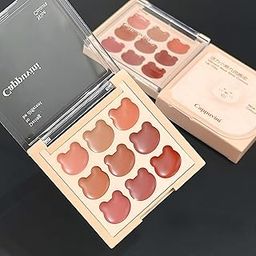 Cappuvini Comfort Bear Lipstick Palette | 9 Warm Shades Apricot Cinnamon Coffee| Long-Lasting Nudeshades Brown Lipstick | Waterproof Long Stay | Clean Girl Aesthetic | Gen Z Teen Nude Lipstick Palette Set for Women (01#Comfort Bear, 6g)-image-7