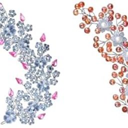 Combo of 2 Crystal Hair Tiaras for Women & Girls | Handcrafted Floral Wedding Hair Accessories | Elegant Headbands for Engagement, Party & Festive Hairstyles | Premium Crown Style Hairbands for Bridal-image-45
