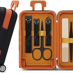 STAR WORK 12pcs Manicure Tool Set, Cuticle Nippers And Cutter Kit, Professional Nail Clippers Pedicure Kit, Nail Art Tools, Stainless Steel Grooming Kit For Travel (Black Orange)-image-31