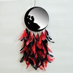 Gift Decor Half Moon with Beautiful Couple Dream Catcher for Love, Wall Hanging, Car Hanging, Home Décor, Bedroom, Gift, Party, Couple, Decoration,Valentine Day, Decorative (15X35 Cm Medium)-image-15