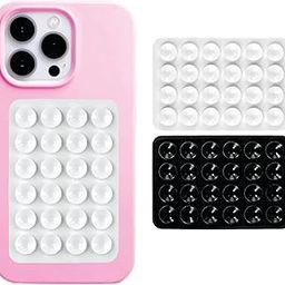 EDNITA Suction Phone Case, Phone Suction Sticker, Silicone Suction Phone Case for Hands-Free Mobile Accessory Holder Grip, Video Phone Accessory Compatible Mirror, Shower (Black-White-Pack of 2)-7