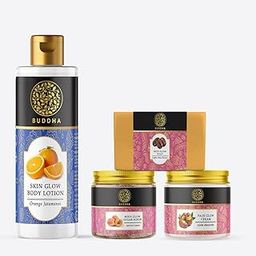 15 Days Body Glow Kit (Face Glow Cream, Lotion, Scrub, Soap) - Ayush Certified - Complete Body Glow Solution Naturally-1