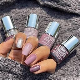 DeBelle Gel Nail Polish Combo of 4 Berry Pastels - Sparkling Dust (Glitter), Vintage Frost (Pastel Purple), Plum Toffee (Plum Maroon), Majestique Mauve (Mauve) 32ml (8ml Each)-image-72