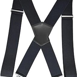 Mens Suspender Adjustable Pants Supplies Side Clip Suspenders for Work Party Black-image-77