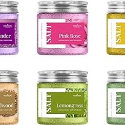 Vedanum Premium Bath Salt Infusion Super Saver Combo Lavender, Rose, Lemon, Sandalwood, Lemongrass, Tea Tree - Pack of 6 Jars 100 Gm Each-image-75