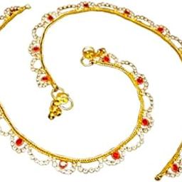 Gold Plated Anklets 10.2 Inches for Women and Girls Pack of 2 (Design2)-image-66