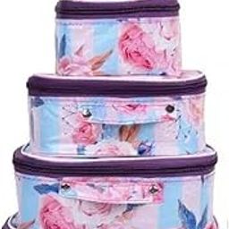 Ultimatefashionista Pack of 1pc Makeup Storage Box Set of 5pc Travelling Vanity Cosmetic Toiletry Bag Case Necklace Wardrobe Organizer Jewellery Pouch for Women (Purple)-27