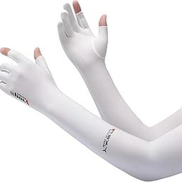 Sun Protection Gloves for Women, Two-Finger Open Design, Lightweight Ice Silk Fabric, UV Protection Hand Gloves for Bike Riding, Driving, Cycling-image-31