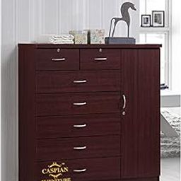 CASPIAN Engineered Wood Wooden Chest of Drawers (Walnut Brown) | Multipurpose Storage Furniture with 7 Drawers | Sideboard Closet Organizer | Filing Cabinet for Home, Bedroom, Living Room & Office-32