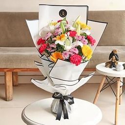 Fresh Live Flower Bouquet of 18 Mix Flowers In Premium Packing For Birthday Gift, Anniversary Gift, Wedding Gift, Congratulations Gift & Gift For Special Occasions (Same Day Delivery)-image-48