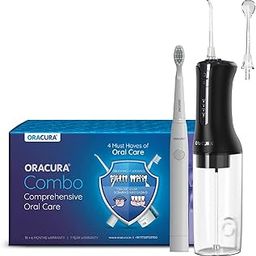 ORACURA® Daily Care Combo Black OC300 Smart Pro Water Flosser & Grey SB200 Sonic Lite Electric Rechargeable Toothbrush-image-32