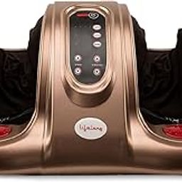 Lifelong Foot Massager Machine For Pain Relief With Heat & Kneading Function - Also Used As Leg Calf Massager - Corded Electric Foot Massage Machine For Home With Customizable Settings (LLM81), Brown-image-50