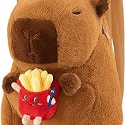 Meadawgs®Capybara Backpack Funny Stuffed Animal Backpack for Street Women Backpacking Fries|Womens Handbags & Bags|1 Capybara Backpack-30