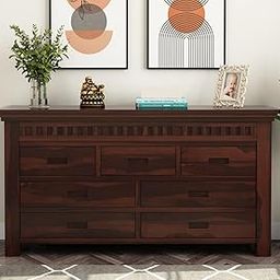 CASAVISHAL Solid Sheesham Wood 7 Drawer Chest of Drawers Wooden for Living Room | Multipurpose Dressers and Chest of Dresser Cabinet Unit for Bedroom Kitchen | (Walnut Finish)-image-14