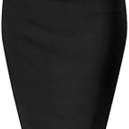 Women's Knee Length Formal Pencil Skirt with Elastic Waist Band-picture-18