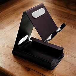Mega choice Universal Mobile Holder Stand with Card Holder Metal Body, Anti Skid Design, Light Weight for All Smartphones, Tablets, Kindle, iPad (Black)-61