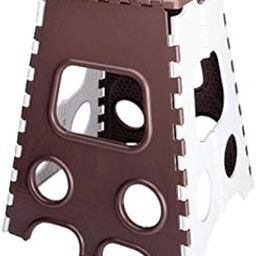 Whizzo 18 Inches Super Strong Folding Step Stool for Adults and Kids, Kitchen Stepping Stools, Garden Step Stool Kitchen Stool - Brown and White-28
