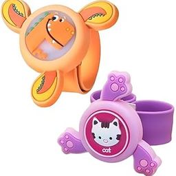 Forty Wings 2 Pcs Spinner Led Light Slap Bracelet Wristband Rakhi For Kids Brother Sister Girls Boys Rakhi Gift For Kids-image-29