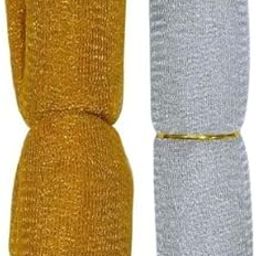 Decorative Silver & Golden (5x2 Meter) Mesh Net Roll for Bouquet Decor, Gift Wrapping, Car Decoration & Festival Decorations.-84