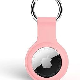 SQUIF Airtag Silicone Case Protective Cover for Airtag Case Locator Tracker Anti-Lost Device Keychain Protection (Pink)-4
