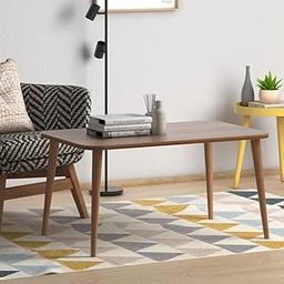 EXPRESSOW ENTERPRISES Wooden Foldable Coffee Table - Rectangular Center Tea Table for Living Room & Bedroom, Easy Assembly with Solid Wooden Legs (Walnut)-13
