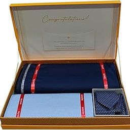 Raymond Men's Unstitched 3.25 Meters Suit Fabric Set With Tie, Pocket Square and Shirt Piece (Multicolour, All Weather, Attractive Box, Premium) (M3)-picture-13