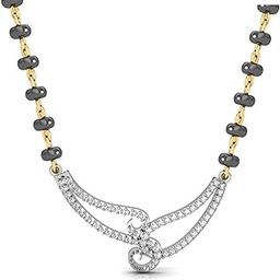 18k (750) White Gold and Solitaire Mangalsutra for Women-image-61