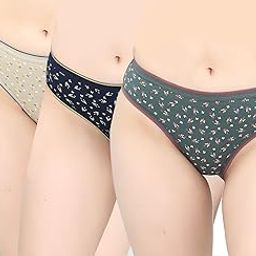 Pure Cotton Printed Multicolor Regular Panties/Briefs for Women and Girls Pack of 3 Combo Outer Elastic Mid Rise Panty for Daily Use Soft, Smooth Fabric with Full Coverage-picture-17