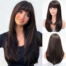 Akashkrishna Womens Wig Full Head | Straight Long Layered Natural Synthetic Hairs for Girls |Fashion Cosplay Bald Head & Alopecia Wigs | Comb & Wig Cap Included-image-47