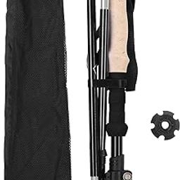 Folding Walking Pole, Climbing Pole EVA Foam Handle High Hardness and Wear Resistant Feels Comfortable and Non‑Slip for Home for Camping(Black)-image-27
