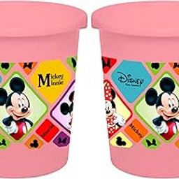 Kuber Industries Disney Mickey Minnie Print Plastic 2 Pieces Dustbin/Garbage Bin/Waste Bin, 5 Liters (Pink) -HS_35_KUBMARTS17758-5