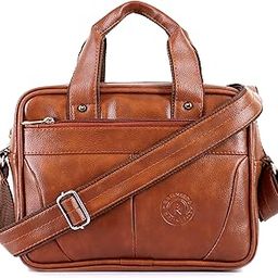 Men's Brown Synthetic Leather MINI Messenger Bag Satchel for unisex-image-32
