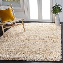 TAUKIR CARPETS Handcrafted Rectangular Classie Super Ultra Soft Shaggy Area Rug,Size 4X6 Feet, Color Ivory&Yellow Multi-image-11