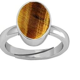 Brown 11.25 Ratti Natural Tiger Eye Oval Cut Gemstone Astrological Silver Ring Original Certified for Men's and Women's-image-9