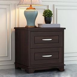 SH ARTS Sheesham Wood Bedside Table with 2 Drawer Wooden Night Stand End Table Solid Wood Bedside Table for Bedroom Living Room Home (Walnut Finish)-32