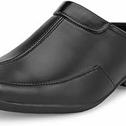 Faux Leather Formal Look Extra Cushioned Mule Open Shoes/Summer Shoes/Sandals/Clogs/Loafers-Black-picture-45
