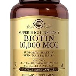 S.olgar Biotin 120 Vegetable Capsules - Energy, Metabolism, Promotes Healthy Skin, Nails & Hair - Super High Potency - Non-GMO, Vegan, Gluten, Dairy Free, Kosher - 120 Servings-22