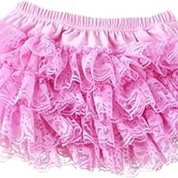 Zoylink Baby Boy's Diaper Cover Lace Tutu Shorts Cute Diaper Cover Bloomers Large Pink-picture-17