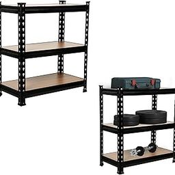 Planet 3 Tier Adjustable Shelf/Multipurpose Boltless Rack/Shelf-Laminated Natural Iron Wall Shelf/Storage Rack/Tool Organiser Wooden Display Shelf/Home and Kitchen Storage Rack/Shoe Organizer (Brown)-picture-11